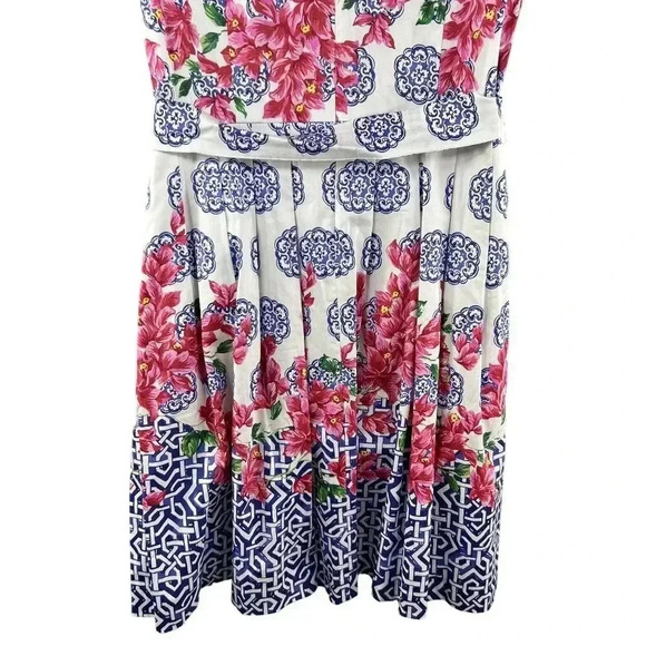 Tablots NWT 16p Mosaic Floral Sateen Fit & Flare Dress Cottagecore MSRP 169.00 - Picture 7 of 16